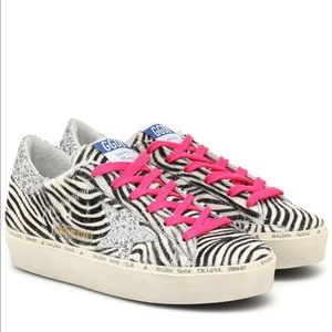 GOLDEN GOOSE Hi Star Zebra calf-hair sneakers